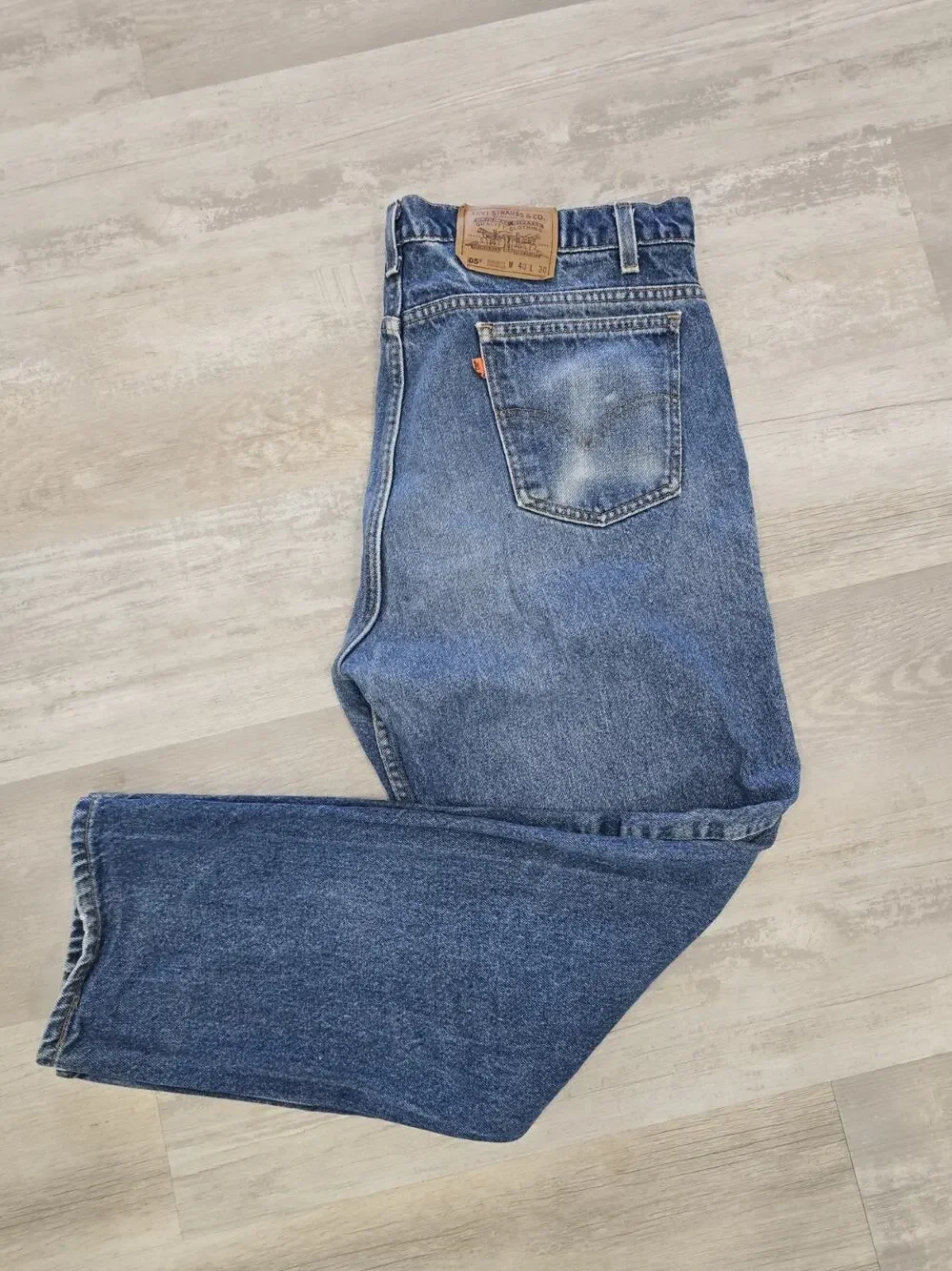 Vintage 1995 Levi's 505 Orange Tab Jeans Made In USA Men's 40x30 Straight Leg